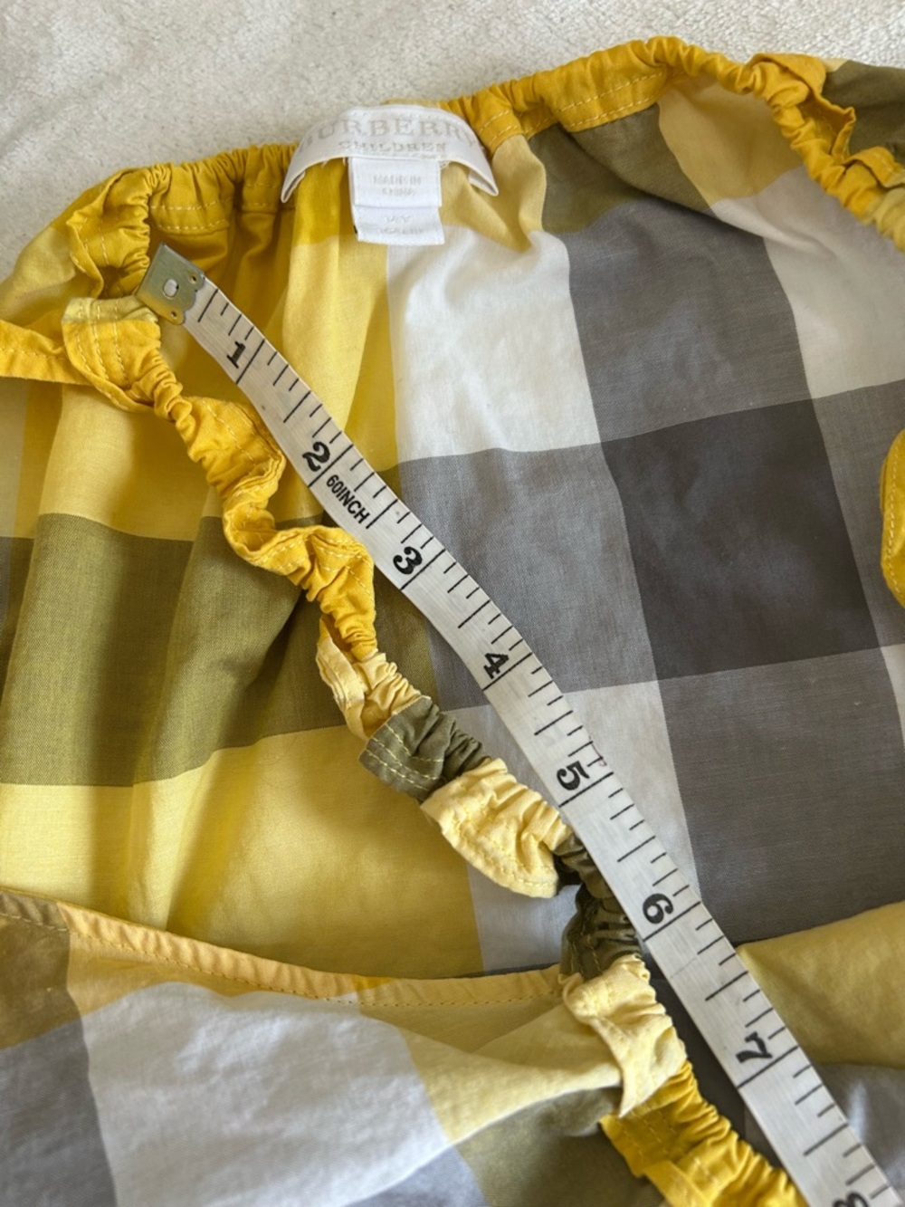 Burberry Yellow Plaid Cotton A-Line Sleeveless Top Girls 14/16 or fits PS Women - Picture 8 of 15